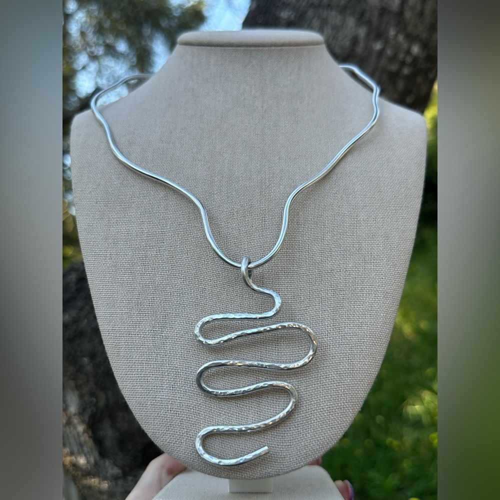 Handcrafted Aluminum Silver Necklace